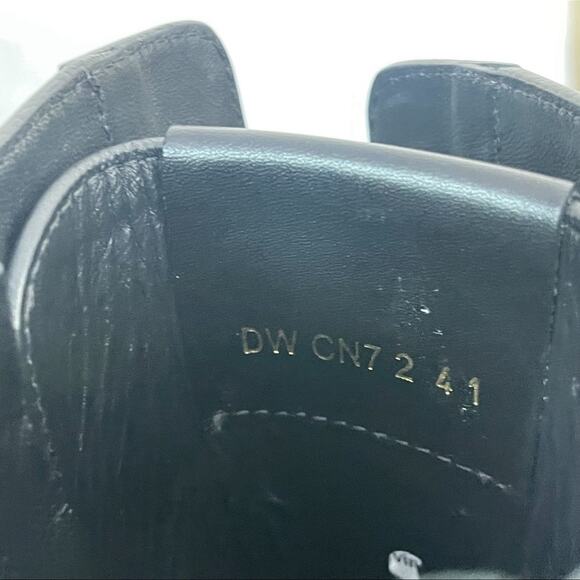 Valentino Black Leather Laser Cut Out Lace Up Combat Boots Size 41 - Picture 5 of 15